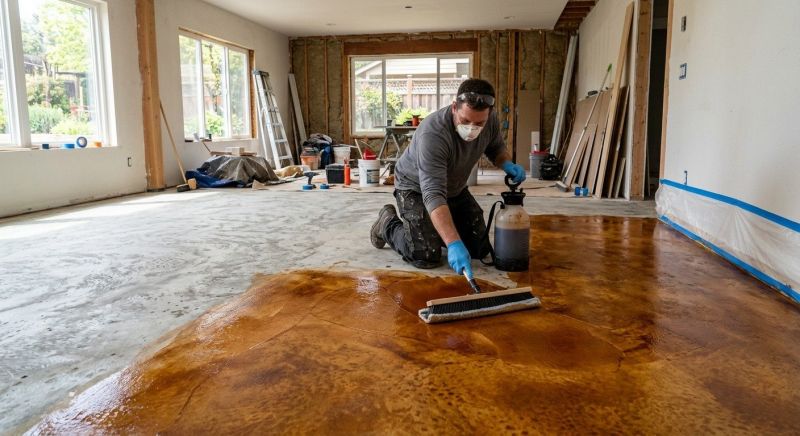 Interior Concrete Staining in Fort Worth, TX